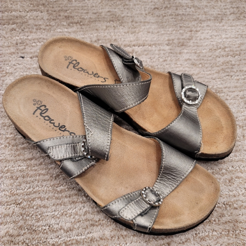 Flowers by Flurries Cork Wedge Mule